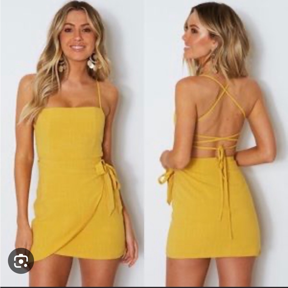 White Fox To The Point Yellow Dress XS